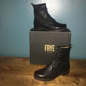 Women’s Veronica Frye Leather Combat Booties